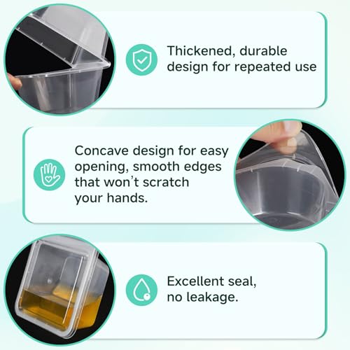 10-Pack 10oz Leakproof Snack Containers with Lids – 2 Compartment Meal Prep for Travel