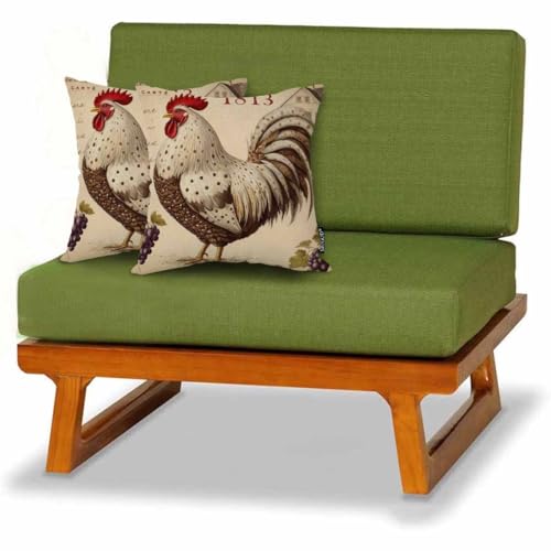 Mugod Retro Beige Chicken Rooster Throw Pillow Cover 18x18
