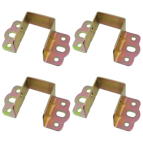 Coshar Gold 4Pcs Heavy Duty U-Shape Bed Rail Brackets 1.4"