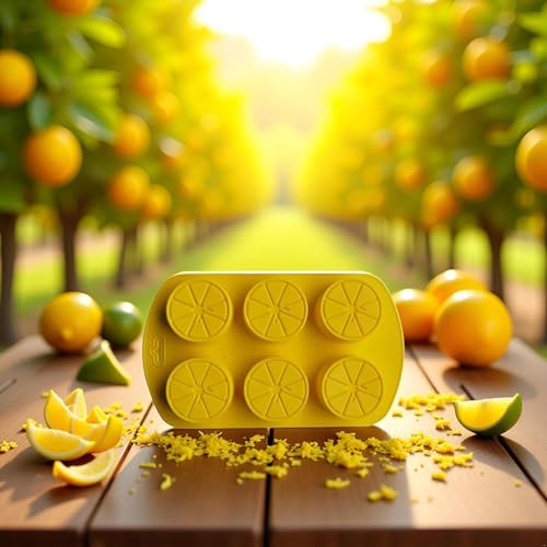 3D Lemon Silicone Mold for Baking and Candy Making - Yellow Fruit Shape