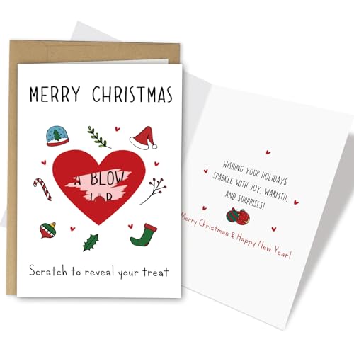 Funny Scratch Off Christmas Card for Husband Boyfriend - Rude Pun Xmas Card