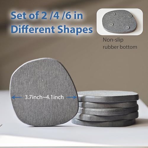 Diatomite Coasters - Fast Drying Absorbent Stone Coasters (4 Pack)