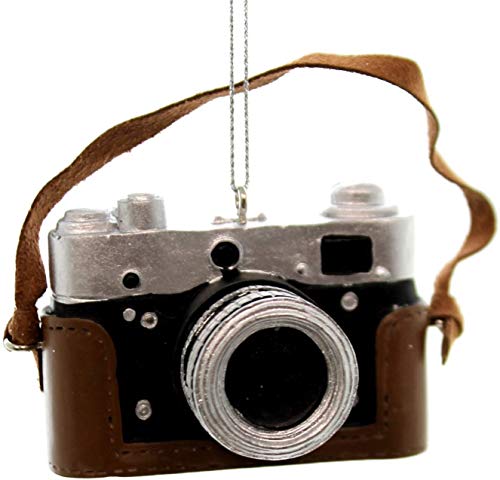 Camera Ornament for Christmas Tree Brown Resin Holiday Decor