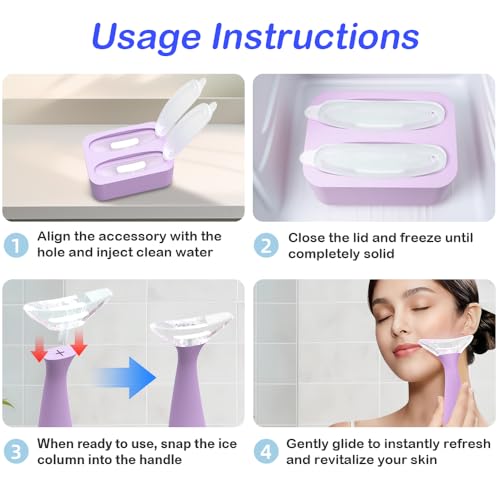 Silicone Ice Roller for Face & Eyes - Reusable Depuffing Cold Skin Mold