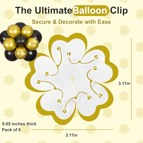 8-Pack Double Layer Balloon Flower Clips for Party Decor