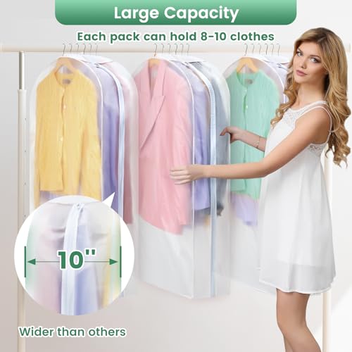 Carbrea 10" Gusseted Garment Bags - 3 Pack for Travel & Storage