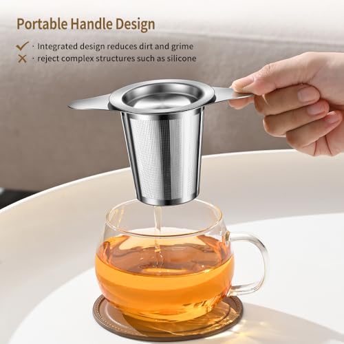 BOMANSI BOMS 2-Pack Stainless Steel Tea Infuser Set with Drip Tray
