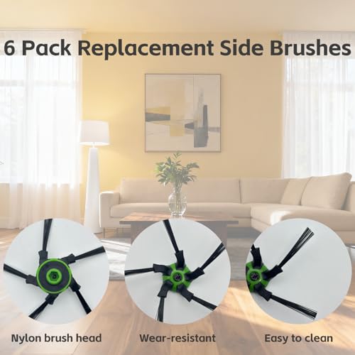 6-Pack Side Brush Replacement for iRobot Roomba S Series s9 s9+ Vacuum