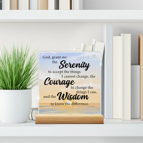 Serenity Prayer Acrylic Sign - Inspirational Office Desk Decor
