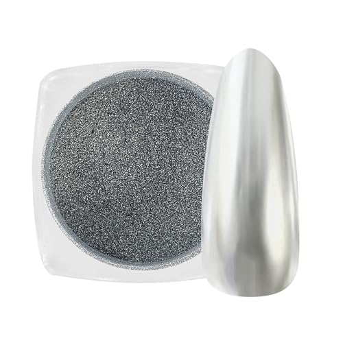 Silver Chrome Nail Powder - 2g Metallic Mirror Effect Art Pigment