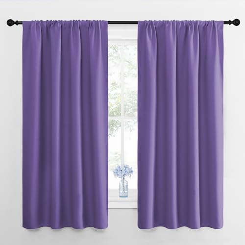 NICETOWN Lilac Purple Blackout Curtains, 42" x 48" (Pack of 2)