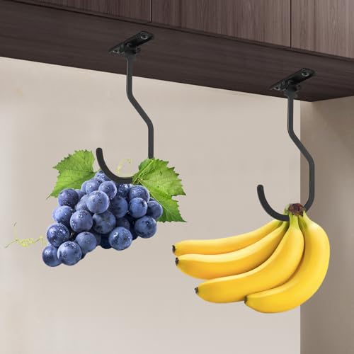 YIBOLIN'S Folding Banana Hanger Hook - Stainless Steel Under Cabinet Holder