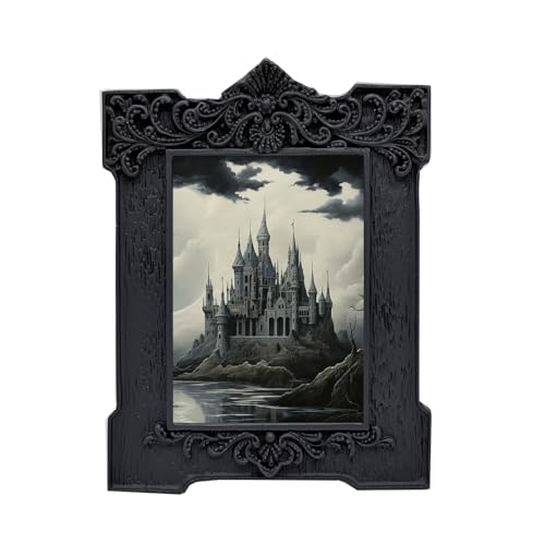 SIKOO 2.5x3.5 Vintage Picture Frame, Small Gothic Antique Black Frame