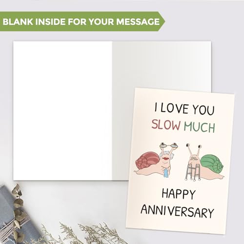 Funny Snail Anniversary Card - Love You Slow Much for Him/Her
