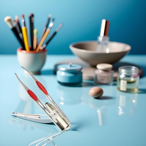 ZLmoue LED Light Silver Tweezers for Eyebrow Shaping and Hair Removal