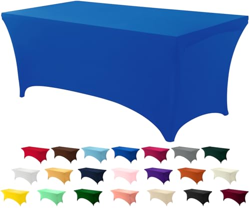 Royal Blue Stretch 6FT Spandex Table Cover for Rectangular Tables, 72x30 Inches