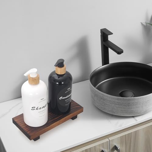 Small Wood Bathroom Tray - 8.6" Farmhouse Countertop Riser for Soap
