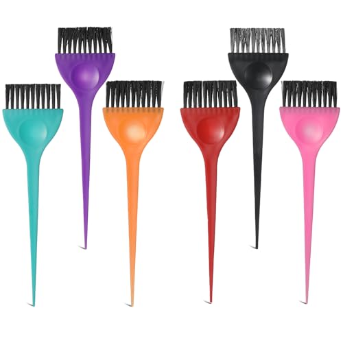 6-Piece Hair Dye Brush Set Professional Color Tint Applicators for Salon and Home Use