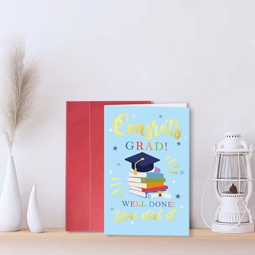 Congrats Grad Graduation Card - Premium 300gsm Greeting Card for Graduates
