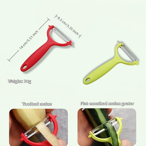 Ergonomic Vegetable Peeler Set with Serrated Stainless Steel Blades - 2 Pack