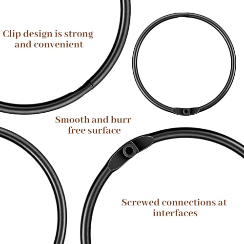 Mabor 10-Pack Black Shower Curtain Hooks - Rustproof Iron Rings