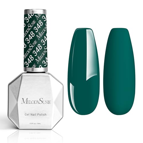 MelodySusie Thick Green Gel Nail Polish 0.5 fl oz Moss Soak Off UV LED