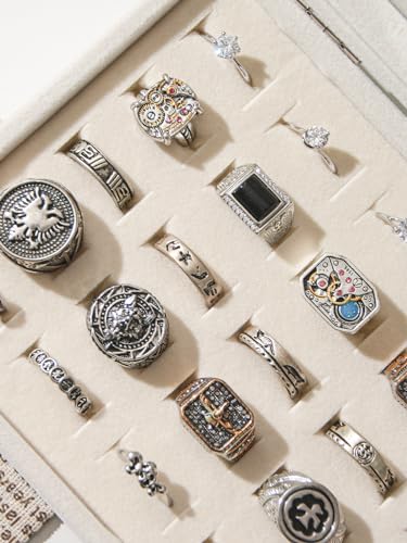 Adugay Velvet Ring Display Case - 30 Slot Jewelry Organizer Box