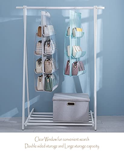 Hanging Purse Organizer Closet Storage with Clear PVC Pockets, 2 Pack