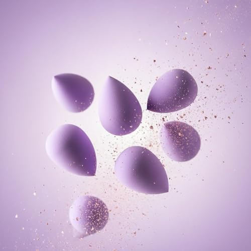 YLiiii 6Pcs Purple Mini Makeup Sponge Set for Concealer and Foundation