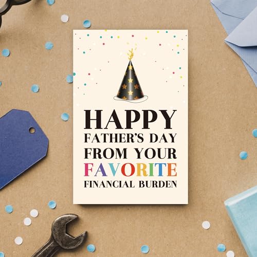 Funny Father's Day Card - Premium 8x5.3 Inch Card with Envelope