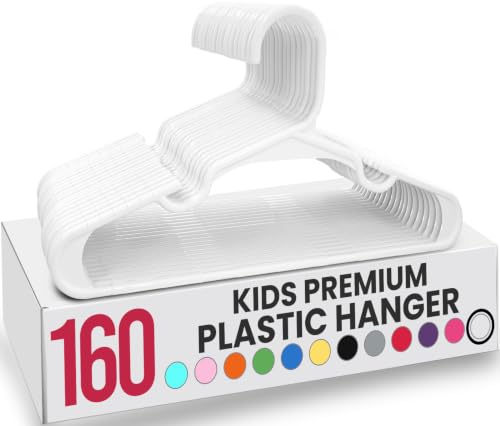 Utopia Home Kids Hangers 160 Pack - 11.5 Inch Non-Slip Plastic Hangers for Baby Clothes