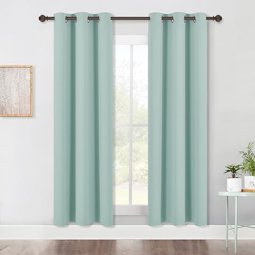 NICETOWN Blackout Curtains 34" x 70" - Aqua Blue Thermal Insulated Drapes