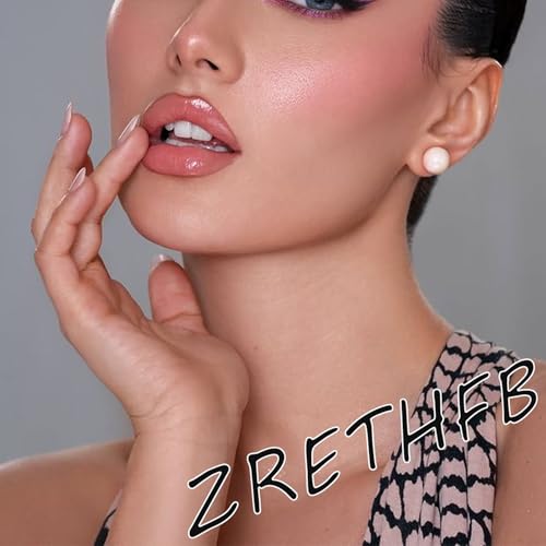 ZRETHFB Red French Tip Press on Nails Medium Almond Rhinestone False Nails