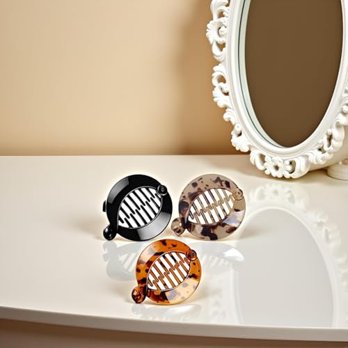 Cauaoa 3-Piece Resin Banana Hair Clips Small Fishtail Combs Ponytail Holder