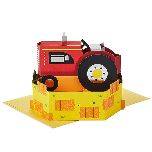 Hallmark Red Tractor Pop Up Card for Kids - Fun Birthday Greeting