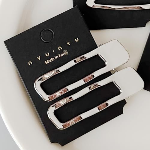 Metal Wave Hair Clips Silver Y2k Hair Accessories for Women Girls