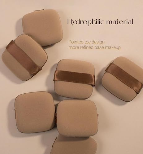 5-Piece Square Makeup Foundation Sponges, Reusable Non-Latex Air Cushion Puffs for Wet and Dry Use