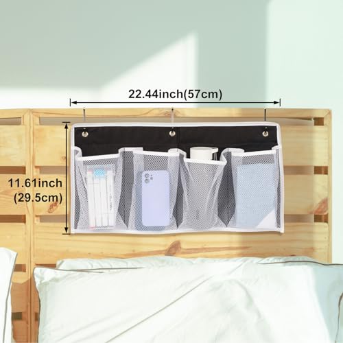 Pndeyo Bedside Hanging Shoe Organizer with 4 Pockets & Hooks