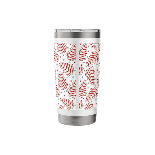 Christmas Tree Cake Tumbler 20oz Stainless Steel Insulated Drinkware - White