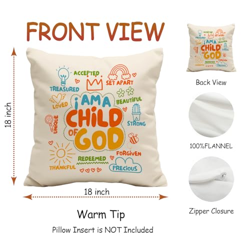 Inspirational Christian Throw Pillow Cover - 18x18 Soft Velvet