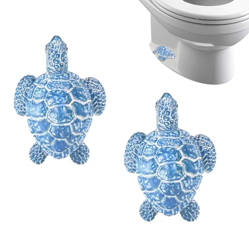 Sea Turtle Resin Toilet Bolt Covers - Decorative Bathroom Screw Caps (2 Pack)