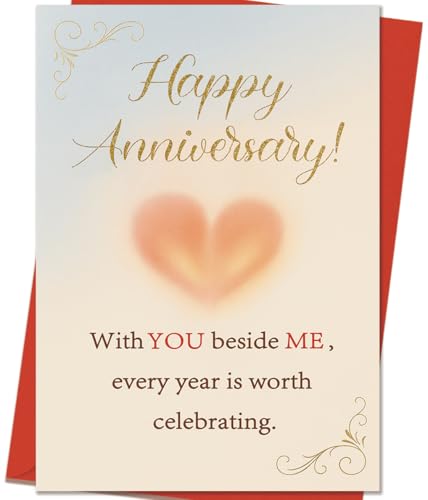 Happy Anniversary Card for Husband or Wife - Double-Sided Design