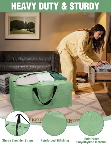 WORKPRO Extra Large Moving Bags - 8 Pack Green Heavy-Duty Storage Totes