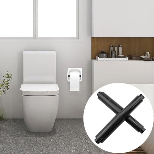 Black Toilet Paper Roller Replacement - 2 Pack, Adjustable 4.3-6.3 Inch