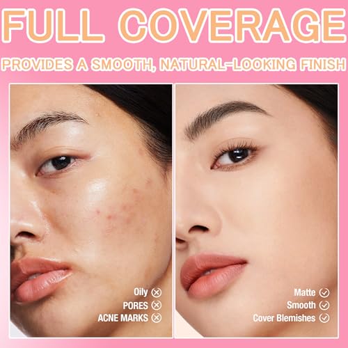 4-Color Concealer Palette with Brushes Full Coverage Face Makeup
