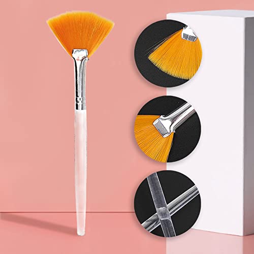 Soft 'N Style Taklon Fan Mask Brush - Acid Applicator (4-Pack, Yellow)