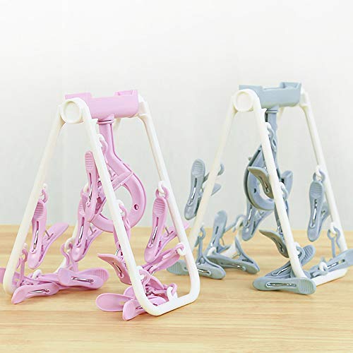 ZACI 2-Pack Folding Clothes Drying Rack with 24 Clips - Indoor & Outdoor Use
