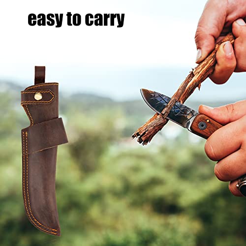 Dark Brown Leather Knife Sheath for 5-Inch Blades - Chef Knife Holder