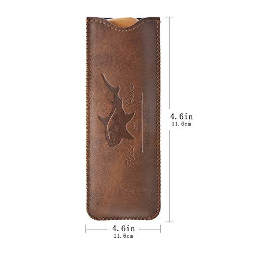 Beard Power Wooden Hair and Beard Comb with Leather Travel Case