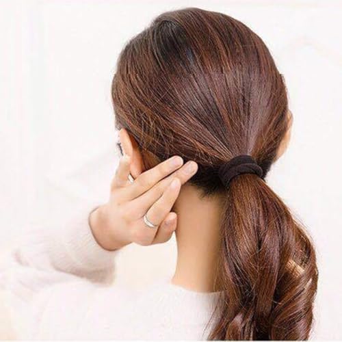 TsuvyXeg 50-Pack Elastic Hair Ties for Thick Hair, 2-Inch Black Hair Bands